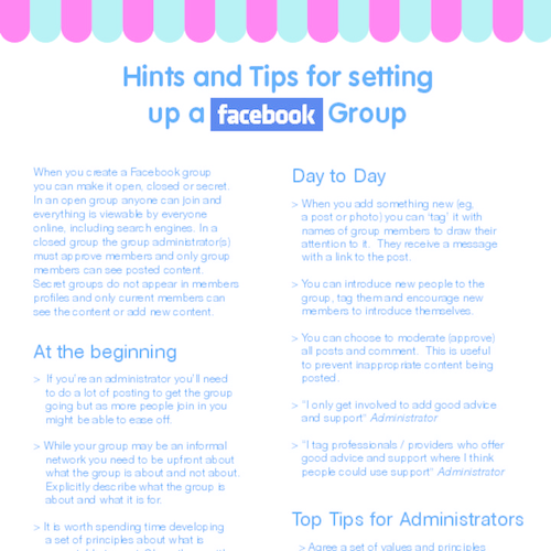 Hints and Tips for setting up a Facebook group